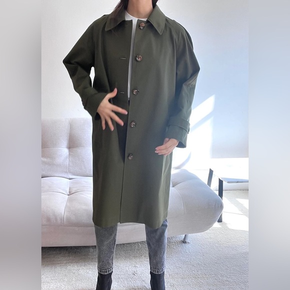 SERRANO Olive Green Trench Coat l Small l NWT — CURRENTLY ONLINE FOR FULL PRICE - Picture 3 of 13